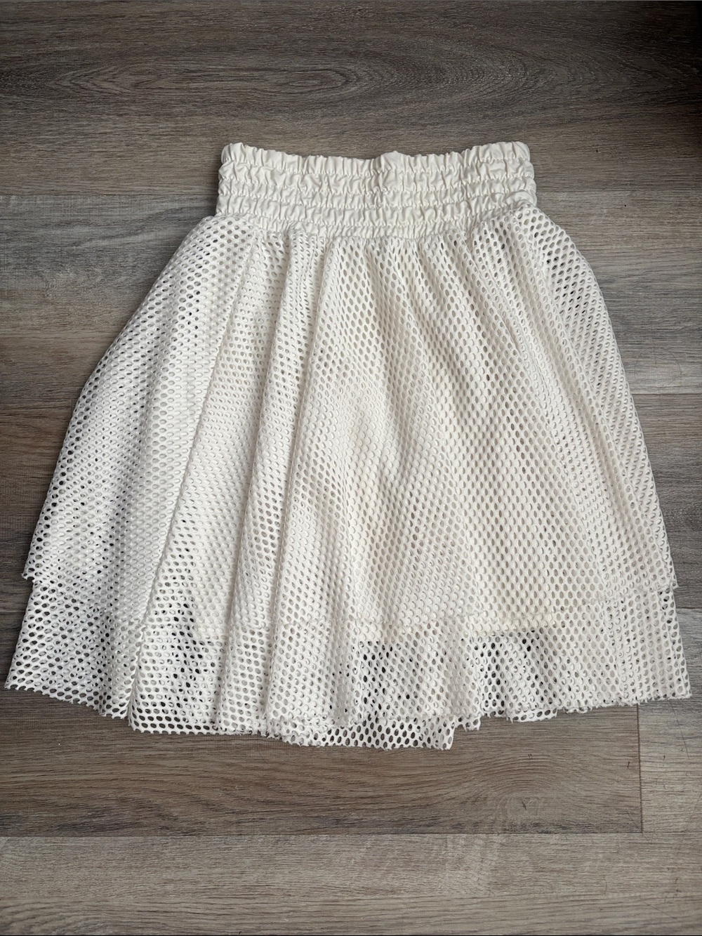 PUMA Women's White Mesh A-Line Skirt
